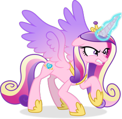 Size: 5816x5648 | Tagged: safe, artist:kojibiose, imported from derpibooru, princess cadance, alicorn, pony, the beginning of the end, absurd resolution, angry, magic, mama bear, simple background, solo, transparent background, vector