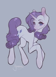 Size: 722x985 | Tagged: safe, artist:yukoraii, imported from derpibooru, rarity, pony, unicorn, female, gray background, mare, simple background, solo