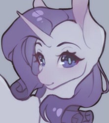 Size: 315x354 | Tagged: safe, artist:yukoraii, imported from derpibooru, rarity, pony, unicorn, close-up, female, gray background, mare, simple background, solo