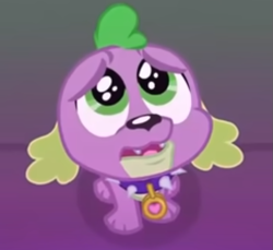 Size: 677x619 | Tagged: safe, imported from ponybooru, screencap, spike, spike the regular dog, dog, equestria girls, equestria girls series, friendship games, spoiler:eqg series (season 2), cropped, cute, dog tags, heart, open mouth, puppy dog eyes, solo, spikabetes, spike the dog