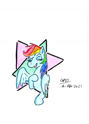 Size: 1024x1432 | Tagged: safe, artist:gafelpoez, imported from derpibooru, rainbow dash, pegasus, pony, boasting, female, mare