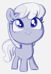 Size: 671x966 | Tagged: safe, artist:heretichesh, imported from derpibooru, cheerilee, earth pony, pony, cheeribetes, cute, female, filly, filly cheerilee, looking at you, looking up, looking up at you, sketch, solo, solo female