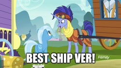 Size: 800x450 | Tagged: safe, edit, edited screencap, imported from derpibooru, screencap, hoo'far, trixie, pony, saddle arabian, unicorn, road to friendship, best ship, best ship ever, butt, caption, female, image macro, imgflip, male, mare, misspelling, plot, shipping, stallion, straight, text, trixfar