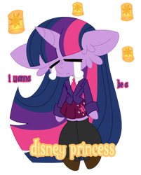 Size: 1280x1595 | Tagged: safe, artist:ladylullabystar, imported from derpibooru, twilight sparkle, anthro, big ears, chibi, clothes, crying, ear fluff, floppy ears, jacket, necktie, simple background, skirt, socks, thigh highs, transparent background, zettai ryouiki