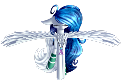 Size: 2993x2004 | Tagged: safe, artist:mediasmile666, imported from derpibooru, oc, oc only, pegasus, pony, clothes, commission, eyes closed, female, floppy ears, high res, jewelry, mare, pendant, simple background, socks, solo, spread wings, transparent background, wings