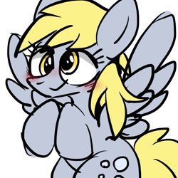 Size: 768x768 | Tagged: safe, artist:utoimohu, imported from derpibooru, derpy hooves, pegasus, pony, colored sketch, female, mare, pixiv, simple background, solo, white background