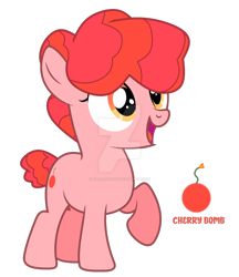 Size: 1280x1482 | Tagged: safe, artist:hate-love12, imported from derpibooru, oc, oc only, oc:cherry bomb, earth pony, pony, female, filly, simple background, solo, transparent background