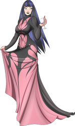 Size: 691x1156 | Tagged: safe, artist:vikifangirl, imported from derpibooru, oc, oc only, oc:coldlight bluestar, human, vampire, alternate hairstyle, big breasts, blood, breasts, clothes, dress, humanized, looking away, simple background, solo, transparent background, vineglass, wineglass