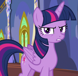 Size: 612x600 | Tagged: safe, imported from derpibooru, screencap, twilight sparkle, alicorn, pony, to where and back again, fake twilight, solo, twilight sparkle (alicorn), twilight's castle