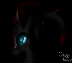 Size: 1235x1080 | Tagged: safe, artist:rossponeart, imported from derpibooru, oc, oc:ross the shadowling, changeling, bust, changeling oc, magic, male, ponytail, solo