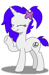 Size: 1009x1529 | Tagged: safe, artist:lexusbrony, imported from ponybooru, oc, oc:lexus, unicorn, base used, eyes closed, flower, ponybooru collab 2021, short tail, solo, waving