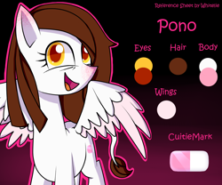 Size: 1200x1000 | Tagged: safe, artist:whitelie, imported from derpibooru, oc, oc only, oc:pono, pegasus, looking at you, open mouth, pegasus oc, reference sheet, simple background, smiling, spread wings, wings