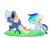 Size: 2828x2121 | Tagged: safe, artist:kraytt-05, imported from derpibooru, oc, oc:philadelfia, oc:rainbow thunder, bandaid, brothers, colt, duo, high res, male, multicolored hair, multicolored hooves, offspring, parent:rainbow dash, parent:soarin', parents:soarindash, rainbow hair, siblings, simple background, transparent background