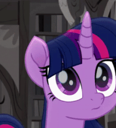 Size: 264x292 | Tagged: safe, imported from derpibooru, screencap, twilight sparkle, alicorn, pony, rainbow roadtrip, adorkable, animated, awww, close-up, cropped, cute, dork, eye shimmer, female, gif, mare, smiling, solo, sweet dreams fuel, twiabetes, twilight sparkle (alicorn), weapons-grade cute