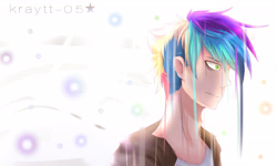 Size: 3162x1897 | Tagged: safe, artist:kraytt-05, imported from derpibooru, oc, oc only, oc:philadelfia, human, bust, humanized, humanized oc, male, offspring, parent:rainbow dash, parent:soarin', parents:soarindash, simple background, white background