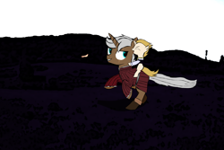 Size: 1920x1280 | Tagged: safe, artist:uncreative, imported from derpibooru, oc, oc:regal inkwell, oc:russet lance, pony, unicorn, clothes, colt, duo, father and child, father and son, like father like son, like parent like child, male, nobility, playing, ponies riding ponies, riding, running, young, younger