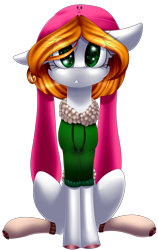 Size: 1773x2804 | Tagged: safe, artist:mediasmile666, imported from derpibooru, oc, oc only, colored hooves, female, floppy ears, hat, looking at you, mare, simple background, sitting, transparent background