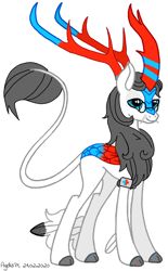 Size: 704x1135 | Tagged: safe, artist:agdapl, imported from derpibooru, kirin, base used, crossover, feathered fetlocks, glasses, hoof fluff, horn, kirin-ified, leonine tail, male, medic, signature, simple background, smiling, solo, species swap, team fortress 2, white background