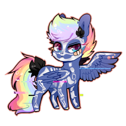 Size: 700x700 | Tagged: safe, artist:kraytt-05, imported from derpibooru, oc, oc only, oc:rainbow thunder, pegasus, pony, bodypaint, clothes, costume, male, multicolored hair, multicolored hooves, nightmare night, nightmare night costume, offspring, outline, parent:rainbow dash, parent:soarin', parents:soarindash, rainbow hair, simple background, stallion, transparent background