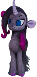 Size: 650x1347 | Tagged: safe, artist:buttercupbabyppg, imported from derpibooru, oleander, classical unicorn, unicorn, them's fightin' herds, cloven hooves, community related, cropped, female, leonine tail, oleander (tfh), plushie, simple background, solo, transparent background, unshorn fetlocks