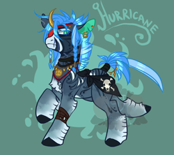 Size: 900x800 | Tagged: safe, artist:lavvythejackalope, imported from derpibooru, oc, oc only, oc:hurricane, pony, unicorn, abstract background, colored hooves, curved horn, ear piercing, earring, horn, jewelry, male, piercing, raised hoof, solo, stallion, tail wrap, unicorn oc