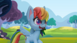 Size: 1920x1080 | Tagged: safe, imported from derpibooru, screencap, rainbow dash, pony, my little pony: pony life, my little pony: stop motion short, pillow fight (short), g4.5, pony life, solo, stop motion