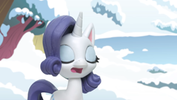 Size: 1920x1080 | Tagged: safe, imported from derpibooru, screencap, rarity, pony, my little pony: pony life, my little pony: stop motion short, snow pony contest (short), eyes closed, g4.5, pony life, solo, stop motion