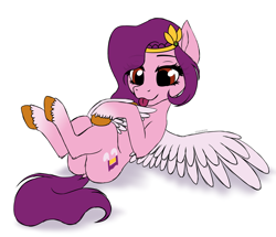 Size: 4341x3740 | Tagged: safe, artist:starshade, imported from derpibooru, pipp petals, pegasus, pony, 2021, chest fluff, cute, female, g5, grooming, lying down, mare, preening, simple background, sketch, solo, tongue out, white background