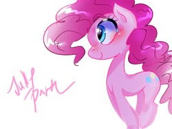 Size: 1024x768 | Tagged: safe, artist:jullypark2, imported from derpibooru, pinkie pie, earth pony, pony, palindrome get, simple background, solo, white background