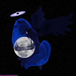 Size: 4096x4096 | Tagged: safe, artist:extremespeed slowpoke, imported from derpibooru, princess luna, anthro, 3d, black hole, blender, moon