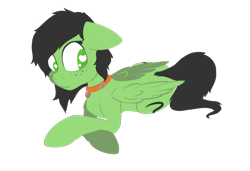 Size: 1085x740 | Tagged: safe, artist:enragement filly, imported from derpibooru, oc, oc only, oc:filly anon, pegasus, pony, collar, female, filly, heart eyes, lying down, prone, simple background, solo, transparent background, wingding eyes