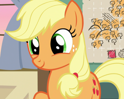 Size: 1340x1080 | Tagged: safe, imported from derpibooru, screencap, applejack, earth pony, pony, going to seed, season 9, spoiler:s09, cropped, cute, female, freckles, jackabetes, mare, solo