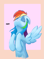 Size: 463x614 | Tagged: safe, artist:i love hurt, imported from derpibooru, rainbow dash, pegasus, pony, sleeping, solo