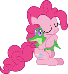 Size: 928x1024 | Tagged: safe, imported from derpibooru, screencap, gummy, pinkie pie, just for sidekicks, cute, diapinkes, eyes closed, hug, vector