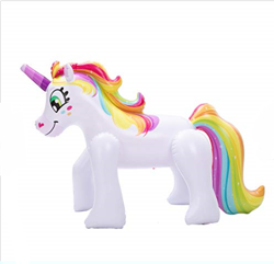 Size: 547x527 | Tagged: safe, imported from derpibooru, inflatable pony, unicorn, inflatable, my little pony, photo, sprinkler
