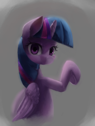 Size: 1500x2000 | Tagged: safe, artist:usager, imported from derpibooru, twilight sparkle, alicorn, pony, female, looking at you, mare, simple background, solo, twilight sparkle (alicorn)