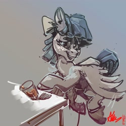 Size: 4000x4000 | Tagged: safe, artist:alumx, imported from derpibooru, cozy glow, pegasus, pony, absurd resolution, chocolate, chocolate milk, everything is ruined, exploitable meme, female, filly, food, meme, milk, pure concentrated unfiltered evil of the utmost potency, pure unfiltered evil, solo, spilled milk