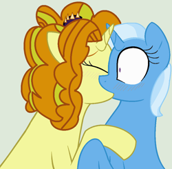 Size: 851x834 | Tagged: safe, artist:jadeharmony, artist:jadethepegasus, imported from derpibooru, adagio dazzle, trixie, pony, unicorn, duo, female, kiss on the lips, kissing, lesbian, shipping, triagio