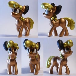 Size: 1228x1228 | Tagged: safe, artist:pessimizer, imported from derpibooru, apple bloom, earth pony, pony, 3d print, bronze, female, figurine, filly, irl, photo, recolor, solo, walking