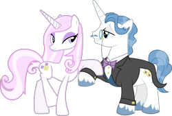 Size: 9710x6580 | Tagged: safe, artist:90sigma, imported from derpibooru, fancypants, fleur-de-lis, pony, unicorn, fancyfleur, female, male, mare, shipping, simple background, stallion, straight, transparent background, vector