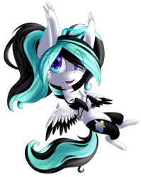 Size: 2188x2742 | Tagged: safe, artist:mediasmile666, imported from derpibooru, oc, oc only, pegasus, pony, chibi, commission, female, high res, jewelry, looking at you, mare, pendant, simple background, solo, spread wings, transparent background, two toned wings, wings