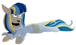 Size: 3000x1773 | Tagged: safe, artist:mediasmile666, imported from derpibooru, oc, oc only, pegasus, pony, choker, clothes, female, lying, mare, simple background, socks, solo, sweater, transparent background, white socks