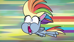 Size: 1920x1080 | Tagged: safe, imported from derpibooru, screencap, rainbow dash, pegasus, pony, my little pony: pony life, spoiler:pony life s02e21, faic, g4.5, playwright or wrong, poggers, pony life, rainbow dash is best facemaker