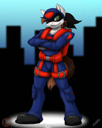 Size: 960x1200 | Tagged: safe, artist:miniferu, imported from derpibooru, oc, oc only, anthro, earth pony, clothes, cosplay, costume, male, solo, swat kats