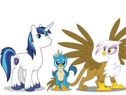 Size: 800x600 | Tagged: artist needed, safe, artist:dashiesparkle, edit, editor:damiranc1, imported from derpibooru, vector edit, gallus, gilda, shining armor, griffon, unicorn, alternate universe, chickub, crack shipping, family, father and child, father and son, female, gildarmor, husband and wife, male, mother and child, mother and son, parent:gilda, parent:shining armor, parents and child, parents:gildarmor, shipping, smiling, straight, vector, younger
