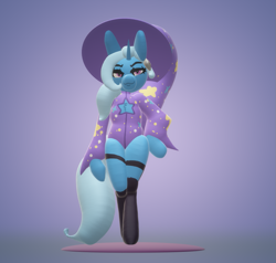 Size: 909x867 | Tagged: safe, artist:nootaz, imported from derpibooru, trixie, semi-anthro, unicorn, lidded eyes, looking at you, paint 3d