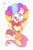 Size: 998x1500 | Tagged: artist needed, safe, imported from derpibooru, fluttershy, pegasus, pony, lolly-pop, my little pony: pony life, spoiler:pony life, spoiler:pony life s02e19, bipedal, clown, clown makeup, clown nose, clown outfit, clown wig, cute, drawthread, female, flutterclown, g4.5, open mouth, pony life, red nose, requested art, shyabetes, solo