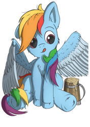 Size: 1280x1811 | Tagged: safe, artist:db, artist:dbcreativeart, imported from derpibooru, rainbow dash, pegasus, pony, cider, cute, dashabetes, solo, that pony sure does love cider, tongue out, underhoof