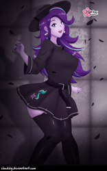 Size: 1067x1706 | Tagged: safe, artist:clouddg, imported from derpibooru, starlight glimmer, equestria girls, clothes, female, multiple variants, socks, solo, stockings, thigh highs, zettai ryouiki