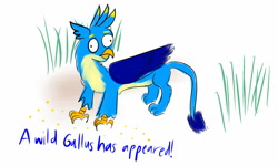 Size: 1280x768 | Tagged: safe, artist:horsesplease, imported from ponybooru, gallus, griffon, derp, doodle, gallus the rooster, grains, seeds